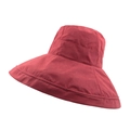 Sombrero de sol rojo plegable de ala ancha para mujer con borde de alambre ajustable - M (56-58cm) / Rojo
