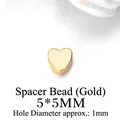 Perline distanziatrici a cuore dorate 5x5mm lucide per creazione gioielli fai-da-te - Cuore / 5mm / 5MM Cuore Dorato
