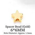 Distanziatore a stella dorato 6x6mm con foro da 1,5mm per creazioni DIY - Stella / 6mm / 6MM Stella Dorata