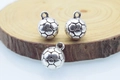 Trois pendentifs de football en métal argenté sur bois pour bijoux de sport DIY - 8455 Football 4.4g-11x14mm