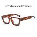 Retro tortoise shell square thick frame glasses with blue light blocking lenses - Tortoise Frame Clear Lens