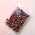 Bulk pack of colorful small disposable elastic hair ties for girls in a clear bag - Multicolor Mix (1000PCS)