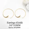 Minimalist golden teardrop earrings in a large round hoop style measuring 34x35mm - MYQD0006 Water Drop Earring 34*35mm