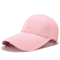 Pink pure cotton baseball cap with classic six-panel design and curved brim for sun protection - 54-58cm / Pink