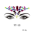 Vue détaillée du bijou de visage YT-13 en strass colorés, design couronne de 15,2 g - YT-13