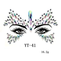 Detailed macro view of YT-41 AB crystal face jewels with artistic symmetrical pattern - YT-41