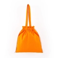 Détail d'un sac en toile orange avec cordon de serrage et poignées robustes - 34*37cm / Orange