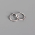 Minimalist S925 sterling silver twisted hoop earrings with a sleek silver finish - Small / White Gold