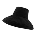 Sombrero de sol plegable negro de ala ancha para mujer con borde de alambre flexible - M (56-58cm) / Negro