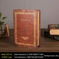 Διακοσμητικό κουτί αποθήκευσης σε στυλ vintage βιβλίου με χρυσό σχέδιο Flower - Σειρά Λουλούδια-Μεγάλο