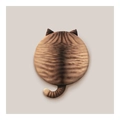 Brown tabby cat back-view chair cushion with small ears and tail in soft plush - 40CM / Tabby Cat