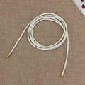 Catena intrecciata in pelle PU bianca per abiti con eleganti terminali in metallo dorato - Bianco