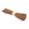 Single roll of brown raffia paper twine for gift wrapping and DIY crafts on white background - 3.5cm Width/20m Length / Coffee