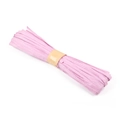 Pink raffia craft paper ribbon tied with brown band for DIY weaving and gift wrapping - 3.5cm Width/20m Length / Light Purple