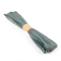 DIY green woven raffia paper string bundle with brown kraft paper band for craft work - 3.5cm Width/20m Length / Dark Green