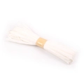 Single roll of white raffia paper ribbon tied with brown band for DIY craft wrapping - 3.5cm Width/20m Length / White
