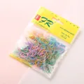 Detail of colorful TPU elastic hair bands for girls in transparent retail packaging - Fresh Multicolor (200PCS)