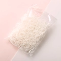 Bulk pack of white disposable elastic hair bands in clear packaging for girls - White (1000 Pcs)