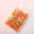 Bulk pack of colorful elastic hair bands for girls in a transparent poly bag - Neon Multicolor (1000PCS)