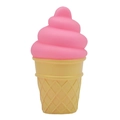 Romantic pink ice cream night light in yellow cone shape with soft silicone texture - Ice Cream Pink