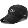 Cappellino sportivo pieghevole nero con protezione solare UPF 50+ e rete traspirante - Regolabile / Nero