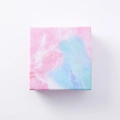 Quadratische Schmuckschachtel mit rosa-blauem Marmor-Verlauf für Ringe und Ohrringe - Große Box / Rosa Marmormuster