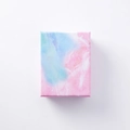 Minimalistische Schmuckschatulle mit Macaron-Farbverlauf in rechteckiger Form - Mittelgroße Box / Rosa Marmormuster