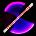 LED-Stift mit roten Spiralmustern und leuchtendem violettem Lichteffekt auf schwarzem Grund - Spirale / Rot