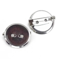 Base per spilla in metallo argento con vassoio rotondo per gioielli fai da te e distintivi - 20mm