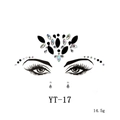 Detailed view of YT-17 face jewels with AB rhinestones and black gems for party makeup - YT-17