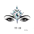 Detail of YT-19 aurora rhinestone face stickers with symmetrical teardrop design - YT-19
