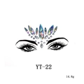 Detailed macro view of iridescent acrylic face jewels in a crown layout for festivals - YT-22