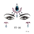 Detail view of purple iridescent teardrop face jewel stickers for party makeup decoration - YT-16