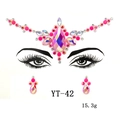 Face jewel stickers in pink and iridescent white for forehead and eye art decoration - YT-42 (Pink AB Color)