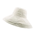 Sombrero de sol blanco crema de ala ancha con costuras reforzadas para protección solar - M (56-58cm) / Blanco Roto