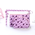 Set da 3 pezzi di beauty case viola in PVC trasparente con stampe alla moda - Cilindro Viola