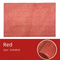 Red woven PVC placemat with heat resistant mesh texture in 45x30cm size - Shiny Red