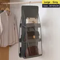Großer grauer Hängeorganizer für Handtaschen, 36x85cm mit klaren PVC-Fächern - Groß (36*85CM) / Grau