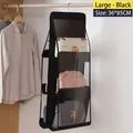 Großer schwarzer Hängeorganizer mit drei Klarsichttaschen für die Taschenaufbewahrung - Groß (36*85CM) / Schwarz