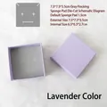 Lavender square jewelry gift box with grey sponge insert, 7.5x7.5x3.5cm dimensions - Light Purple Box (7.5x7.5x3.5cm)