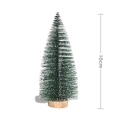 Mini 10cm artificial Christmas tree with white snow tips and round wooden base - Snow Flocked Mini Tree - 10cm