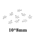 Pendenti a stella in acciaio inossidabile per gioielli DIY, dimensioni 10x8mm - Stella a cinque punte