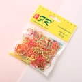 Retail packaging of colorful TPU elastic hair bands with yellow header card for hanging - Bright Multicolor (200PCS)