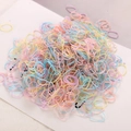 Colorful macaron elastic hair bands in assorted soft pink blue and yellow pastel colors - Macaron Mix (1000PCS)