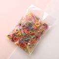 Colorful disposable elastic hair bands set for girls in a clear resealable bag - Summer Multicolor (1000PCS)