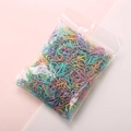 Elastic hair ties in mixed blue, yellow, and purple colors in a clear plastic bag - Blue Yellow Purple Mix (1000PCS)