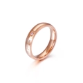 Roségoldener Ring mit rosa Edelstein und 'His Queen' Kronengravur für Damen - US 5 / Roségold - His Queen (KR53495-K)