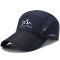 Cappellino sportivo blu navy traspirante con visiera pieghevole e protezione solare UPF 50+ - Regolabile / Blu Notte