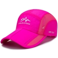 Quick-dry rose red foldable mesh baseball cap with UPF 50+ sun protection for outdoor sports - Adjustable / Rose Red