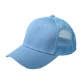 Light blue mesh baseball cap for women with breathable ponytail hole and curved brim - Adjustable / Light Blue Zircon